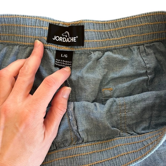 Jordache Casual Blue chambray soft lightweight cotton Shorts women’s large - Picture 4 of 9